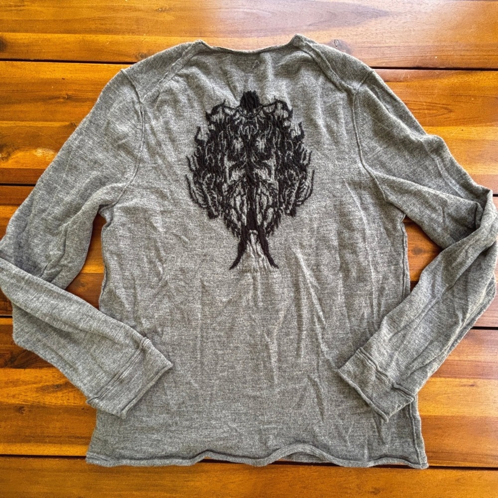 Zadig & Voltaire Monastir Bis Skull Sweater Gray Extra Fine Merino Wool Henly XL
